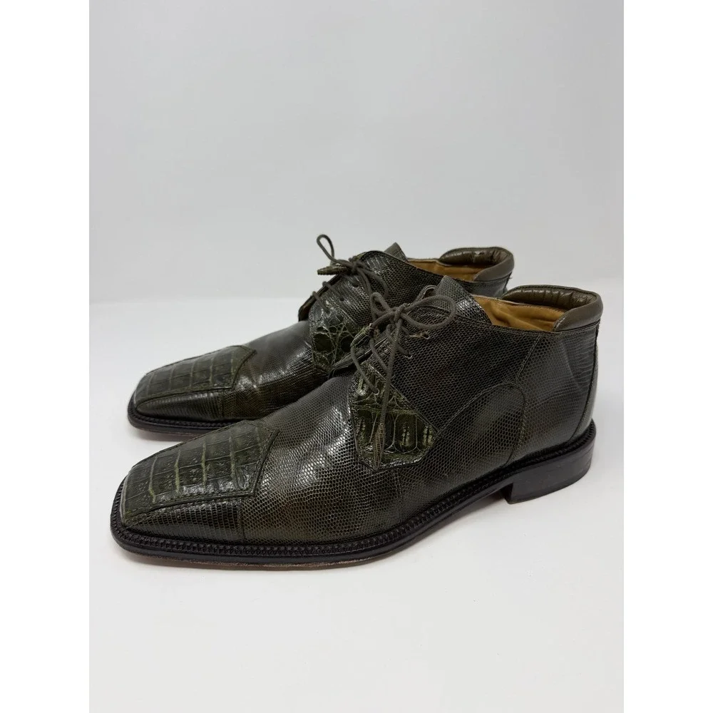 Bally Chukka Boots 11M Black Soft Calfskin Leather Laden/CF NOS BALLY Black Moc Toe Ankle Boots Made In Italy Men main image 2